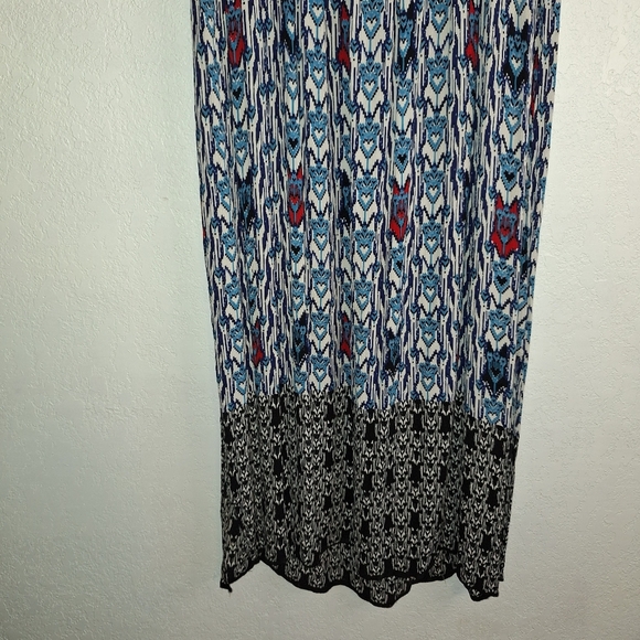 Billa Dress Blue Tribal Empire Long Sleeveless XXL Pop Over Style - Picture 4 of 10